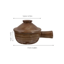Tofficu Ceramic Stew Pot with Lid Microwave Safe Stoneware Cookware Mini Clay Pot for Home Cooking Rice Soup and Stew 3.5 Inch