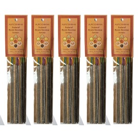 Auroshikha Natural Resin Sampler Incense Sticks - 5 Pack, 14 Sticks per Pack (total 70 Sticks)