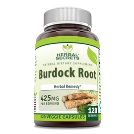 Herbal Secrets Raíz de Bardana 425 mg, 120 Cápsulas Vegetales