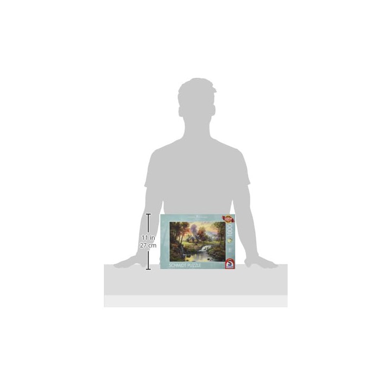 Schmidt Spiele 58445 - Thomas Kinkade, Holzhaus am Bach, 1.000