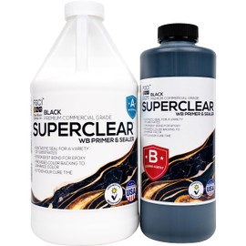 Superclear Waterborne Epoxy Resin Primer & Sealer - Black .75 Gallon Kit: Fantastic Epoxy Bonding Primer, Perfect for Countertops, Table Tops, Wood, & more! Black Counter Top Epoxy Undercoat!