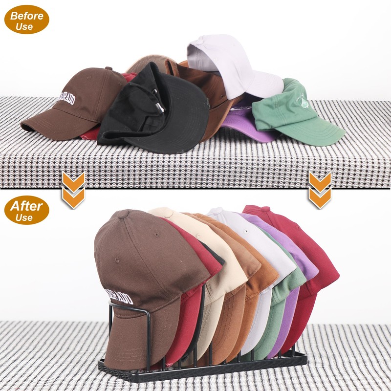 YiSeyruo Hat Organizer - Space Saving Hat Stand Holds 10