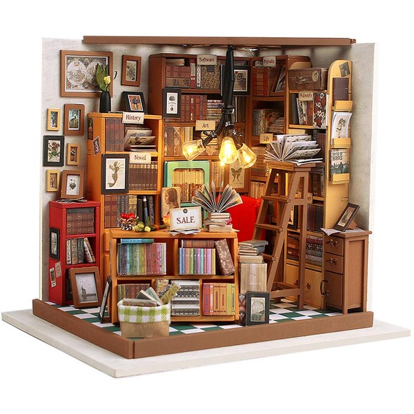DIY Dollhouse Miniature Kit with Furniture, 3D Wooden Miniature House with, Miniature Dolls House kit (DG104)