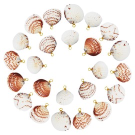 PH PandaHall 50pcs Natural Shell Charms Scallop Shell Pendants with Loop Cowrie Shells Charm Beach Seashell Charm Sea Shells Pendants for Summer Jewelry Making DIY Necklace Earrings Bracelet 29-36mm