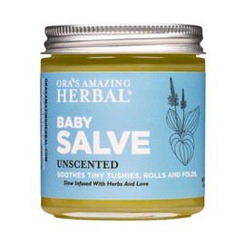 Baby Salve, Diaper Balm Ointment, Drool Rash Prevention, Natural Diaper Cream, Calendula Thyme Burdock Cream, Baby Eczema Acne and Rash Treatment, 4 oz, Ora’s Amazing Herbal