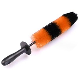 Master Car Wheel Brush, 16" Long Soft Bristle Car Wheel Rim Cleaner Brush, Easy Reach Wheel and Rim Detailing Brush, Car Washing Brush Tire Detail Brush for Wheel Rim Exhaust Tips (Orange & Black)