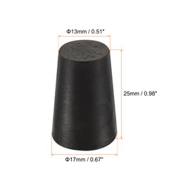 sourcing map Pack of 5 Tapered Rubber Caps 13 mm to 17 mm for Laboratory Home Black