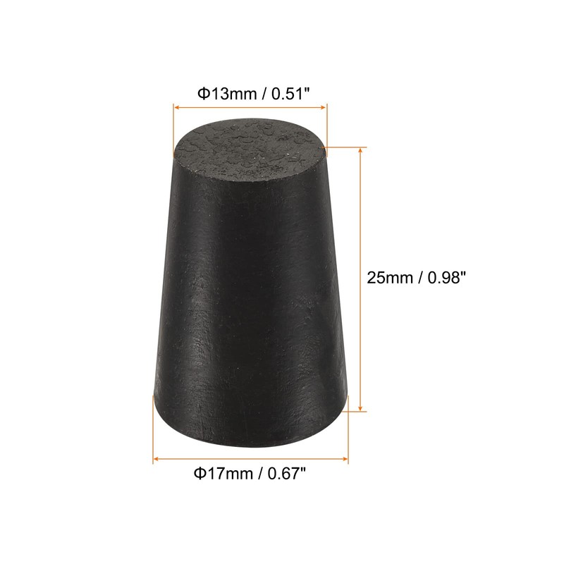 sourcing map Pack of 5 Tapered Rubber Caps 13 mm