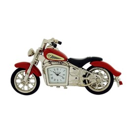 Miniature Red Indian Style Motorbike Novelty Collectors Clock - 9497Red