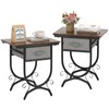 Tangkula Nightstand with Fabric Drawer, Industrial 2-Tier Bedside Table with