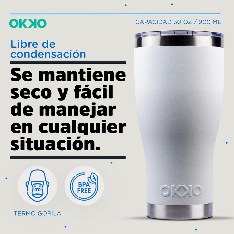 OKKO Termo Gorila Blanco, 900 ml, 30 oz