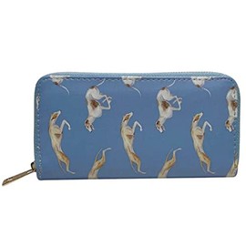 GFM® Womens Purse Wallet - Greyhound Dogs Blue - Mother's Day, Valentine;s Birthday, Christmas (FS)(PRS-GH-HLNL-5051-A)