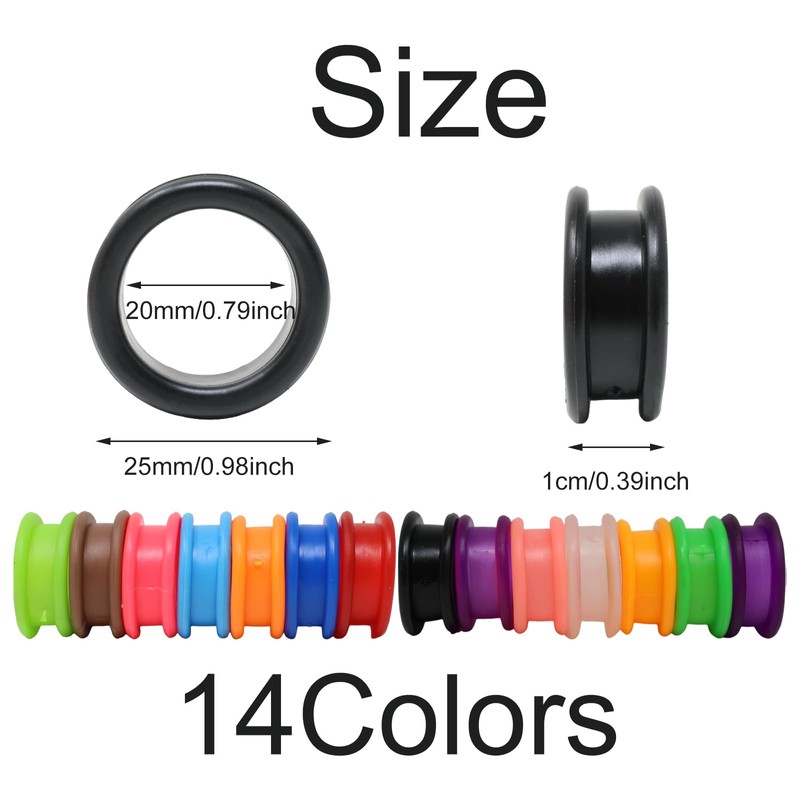 Honbay 28PCS Soft Silicone Scissors Finger Rings Grips Inserts Grooming