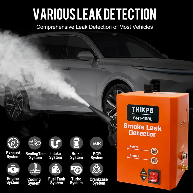 THIKPO Automotive Smoke Machine with Built-in Air Pump, Smoke Leak