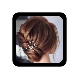 Allereya Crystal Pearl Wedding Hair Pins Hair Clip Rhinestone Pearl Flower Hair Pins Hair Clip Gold CZ Pearl Bling Bridal Headpiece Head Clip Pins Hair Accessories for Women and Girls (Gold D)