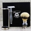 Men's Shaving Set - Antique Silver 3 Piece - Silver
