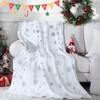 FRAMICS Christmas Throw Blanket, Soft White Winter Fleece Blanket Throw,