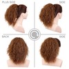 PORSMEER Wavy Curly Ponytail Extension,10 inch Ginger Brown Drawstring Ponytail
