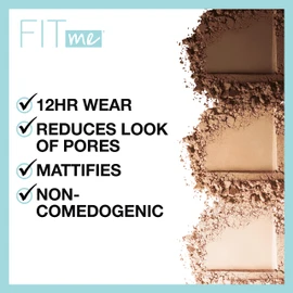 Maybelline Fit Me Matte + Poreless Press Face Powder Maquillaje, Java, 1 unidad