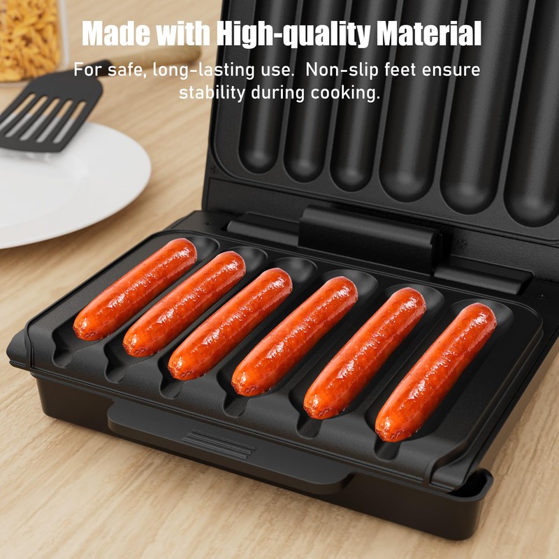 KEINVE Hot Dogs Machine, Electric Grill with Oil Drip Tray,