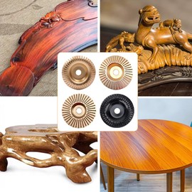 4Pcs Wood Carving Disc Set,4inch Sturdy Wood Shaping Carving Disc,Grinding Wheel Shaping Disc with Washer,Angle Grinder Cutting Disc for Shape,Grind,Carve,Root Carve,Polish ﻿