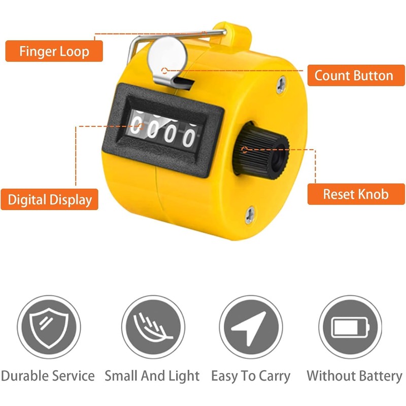 4 Pack Clicker Counter Handheld,Handheld Tally Counter 4 Digit Mechanical