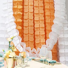 6 Pieces 11.8 Feet 4-Leaf Hanging Clover Garland Tissue Paper Flowers Garland Reusable Party Streamers for Party Decorations Wedding Decorations (Orange)