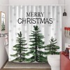 Sanzugh Christmas Shower Curtain, Winter Pine Tree Snowflake Farmhouse Fabric