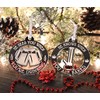 Santa Knows Mirror Acrylic Christmas Tree Ornament Pair, He Sees