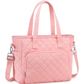 JIANYA Tote Bag for Women, Lightweight Work Tote Bags with Laptop Compartment, Quilted Shoulder Bag for Travel