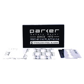 Parker Safety Razor, Model 78R 3-Piece Closed Comb Safety Razor with 5 Parker Platinum Blades Included (High Luster Chrome)