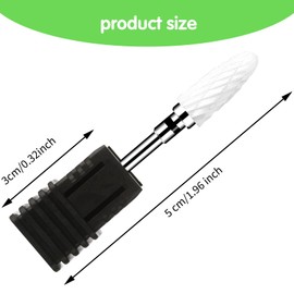 Gjinxi Ceramic Nail Drill Bits Set 5 Pcs Professional Corn Shape Ceramic Bits 3/32'' Acrylic Nail File Gel Removal Rotary Tool for Manicure Pedicure Cuticle Gel Nail Polishing(2.35mm)