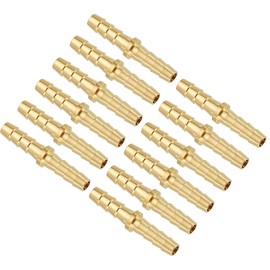 Kozelo Pack of 12 Brass Hose Barb Fittings 3/16"(5mm) Hose Barb to 3/16"(5mm) Fittings for Water Air Oil Gas Fuel Pipe Connections