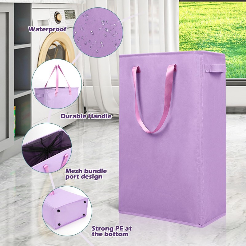 Odonata Slim Laundry Hamper Handles Collapsible Laundry Basket Thin Dirty