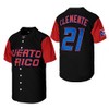 #21 Puerto Rico Classic Mens Baseball Jersey Stitched Black Size