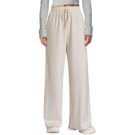 Arolina White Flowy Palazzo Dress Pants Women Elastic Waist Wide Leg Summer Resort Ready Drawstring Style