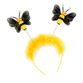 Headband with Bee, Wobble Bee, Feathers, Theme Party, Carnival, Bee, Z...