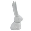 Creative Co-Op Decorative Ceramic Bunny Rabbit Figurine, Gray Ring Holder,