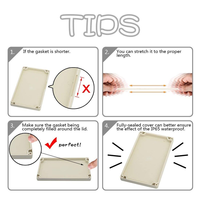 Heyiarbeit 1Pcs 5.43"x3.58"x1.41" ABS White Dustproof Electronic Junction Box Enclosure