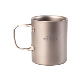 Monoprice Titanium 450ml Double Wall Cup, Lightweight, Durable, Portable, Ideal for Camping, Backpacking - Pure Outdoor Collection