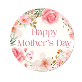 Happy Mother's Day Stickers - Wax Melts, Business Red, White Sticker Sweet Sweet Cone Bags - Floral - 35 (37mm) Stickers