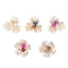 HEEPDD 20Pcs Flower Rhinestone Buttons, Flat Back Faux Pearl Flower