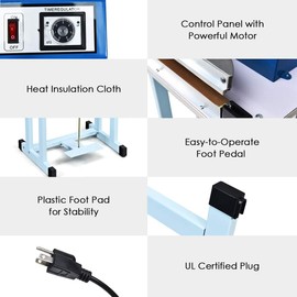 Goplus 110V 12" Foot Pedal Impulse Sealer Heat Seal Closer Plastic Bag Sealing Machine for Industrial and Commercial