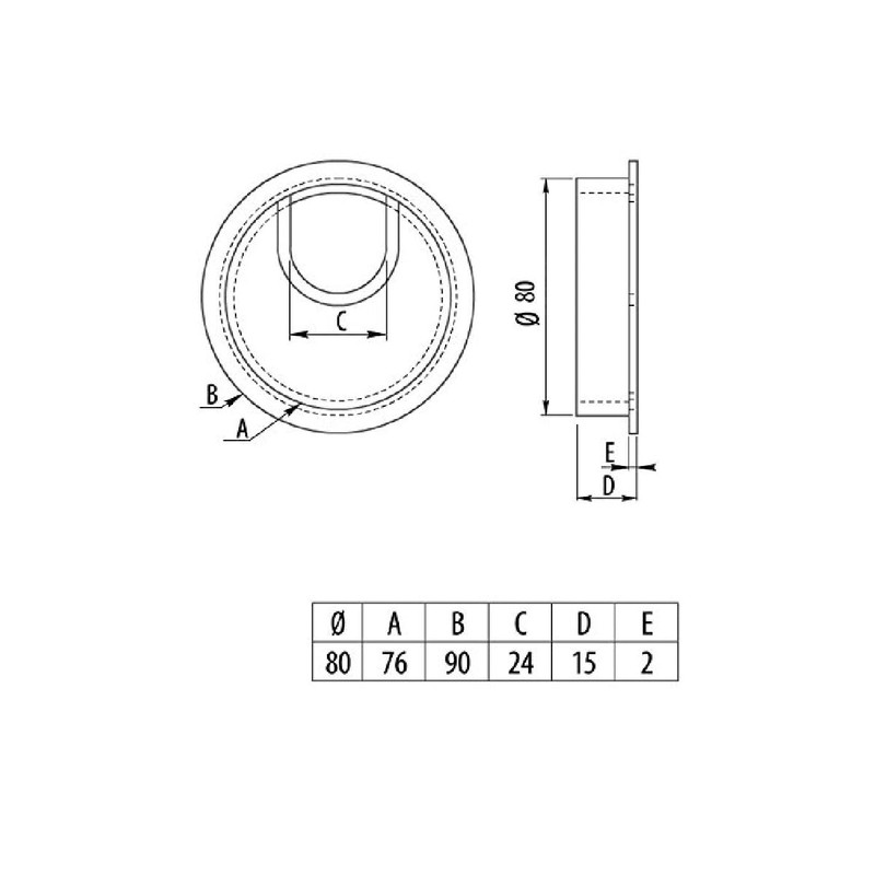 80MM METAL DESK CABLE TIDY OUTLET GROMMET INSERT (Brushed Steel)
