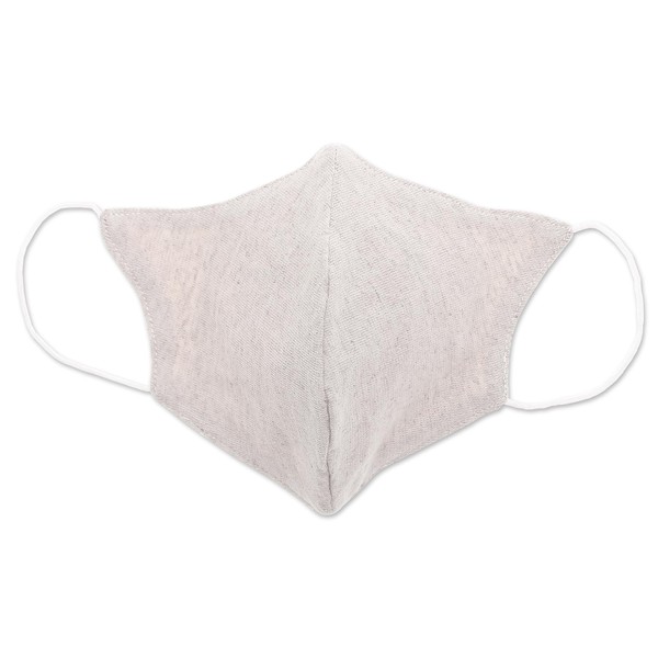 NOVICA Handmade Cotton Face Mask Hemp Cotton Ivory Thailand Accessories