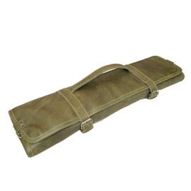 Hide & Drink, Durable Leather Knife Roll with Durable Water Resistant Canvas Lining (8 Pockets) Handmade :: Dark Jade