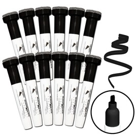 KleenSlate (12) Pack Large Black Dry Erase Markers with Eraser Cap, Chisel Point