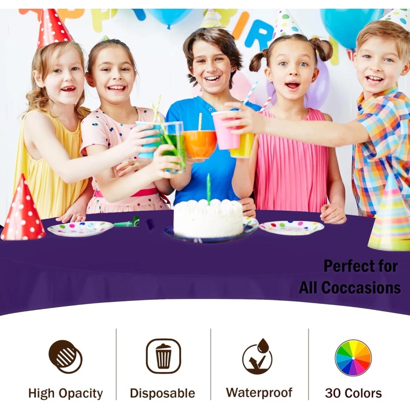 Crown Display Inc. 84" Elegant Round Purple Table Cover -