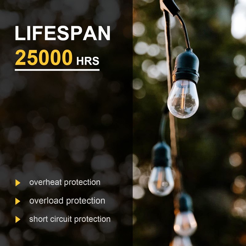 Visther Low Voltage Solar String Light Bulbs Replacement, DC 3V