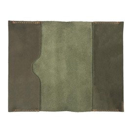 Hide & Drink, Pocket-Sized Memo Books Cover Compatible with Field Notes (3.5 x 5.5 in.) Journal Case with Card Slot, Refillable Travelers Notebook, Full Grain Leather, Handmade, Dark Jade